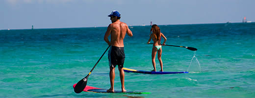Paddle Surfing in Miami Beach