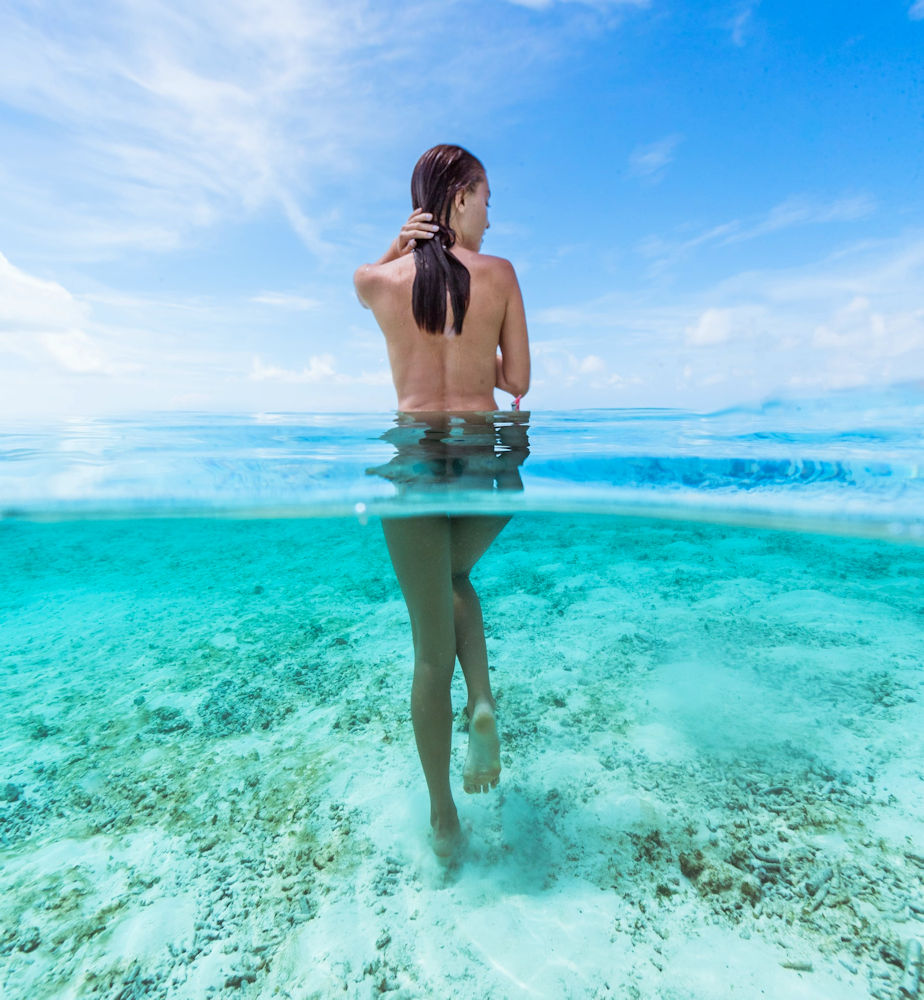 A Freedom Moment in the Crystal-Clear Waters of Haulover Beach