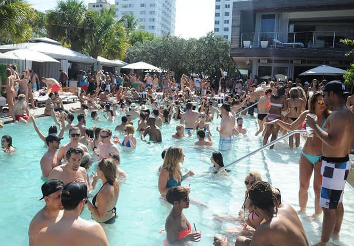 Pool party at the Delano Hotel in Miami Beach