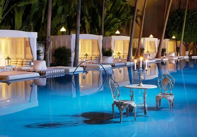 Stay in style at the iconic Delano hotel in Miami Beach, known for its luxurious amenities.